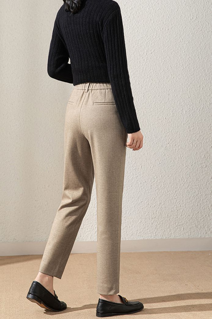 Casual Wool Straight Leg Pants - liwisi