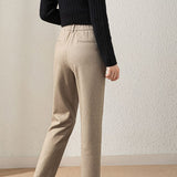 Casual Wool Straight Leg Pants - liwisi