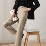 Casual Wool Straight Leg Pants - liwisi