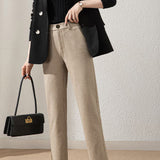 Casual Wool Straight Leg Pants - liwisi