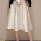 Waist-Cinching Flared A-Line Skirt - liwisi