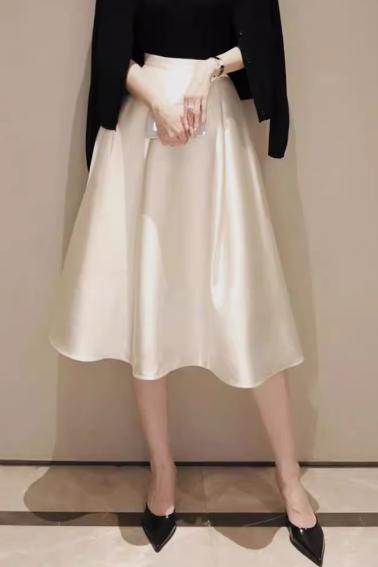 Waist-Cinching Flared A-Line Skirt - liwisi