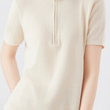 Simple Design Half Zip Knit Top - 4 Colors Available - liwisi