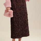 Light Luxury Heavy-duty Sequined Straight Tube Skirt - liwisi