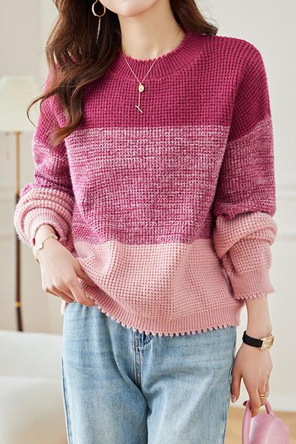 Thickened, Loose and Lazy Gradient Knitted Sweater - liwisi