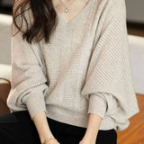 Low Neck Loose Knit Sweater - liwisi