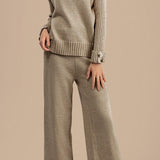Loose half turtleneck sweater two-piece set - liwisi
