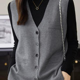 Sleeveless cardigan waistcoat - liwisi