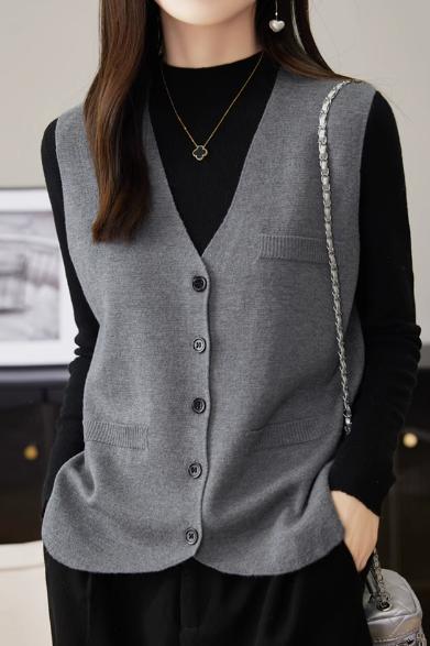 Sleeveless cardigan waistcoat - liwisi