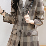 バックスリットチェックテーラードジャケット 裏地付 - liwisi