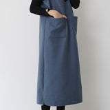 プランジングネックロングシフトジャンパースカート 6色入 - liwisi