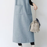 プランジングネックロングシフトジャンパースカート 6色入 - liwisi