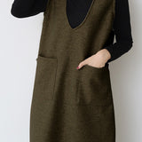プランジングネックロングシフトジャンパースカート 6色入 - liwisi