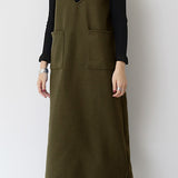 プランジングネックロングシフトジャンパースカート 6色入 - liwisi