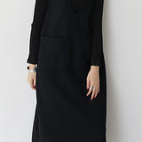 プランジングネックロングシフトジャンパースカート 6色入 - liwisi