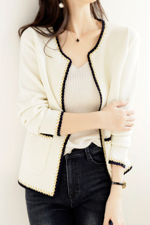 Chanel style no-color knit jacket with colors – liwisi