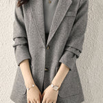 ダイヤゴナルストライプテーラードジャケット 裏地付 2色入 - liwisi