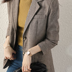 ダイヤゴナルストライプテーラードジャケット 裏地付 2色入 - liwisi