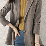 ダイヤゴナルストライプテーラードジャケット 裏地付 2色入 - liwisi