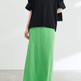 異素材ラウンドネックリボン袖Tシャツ 3色入 - liwisi