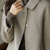 ステンカラーターンナップカフスメルトンコート 裏地付 3色入 - liwisi