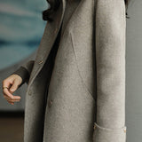 ステンカラーターンナップカフスメルトンコート 裏地付 3色入 - liwisi