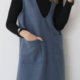 プランジングネックロングシフトジャンパースカート 6色入 - liwisi