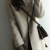 ステンカラーターンナップカフスメルトンコート 裏地付 3色入 - liwisi
