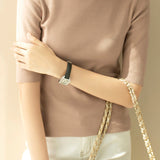 ボトルネック半袖ベーシックニットトップス 11色入 - liwisi
