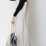 プランジングネックロングシフトジャンパースカート 6色入 - liwisi
