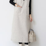 プランジングネックロングシフトジャンパースカート 6色入 - liwisi