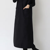 プランジングネックロングシフトジャンパースカート 6色入 - liwisi