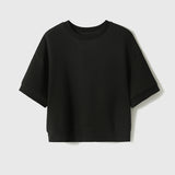 二点セット ドロップショルダープレーンスウェット+バックスリットストレートロングスカート 2色入 - liwisi