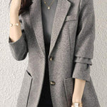 ダイヤゴナルストライプテーラードジャケット 裏地付 2色入 - liwisi