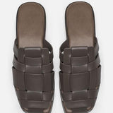 編み模様レザースリッパサンダル 3色入 - liwisi