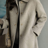 ステンカラーターンナップカフスメルトンコート 裏地付 3色入 - liwisi