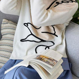 立体鳩インターシャ切替ニットトップス 3色入 - liwisi