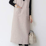 プランジングネックロングシフトジャンパースカート 6色入 - liwisi