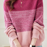 Thickened, Loose and Lazy Gradient Knitted Sweater