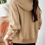Casual Hooded Solid Color Irregular Patchwork Long-Sleeve Sweatshirt - liwisi