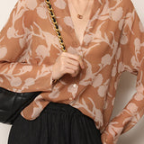 Casual Office V-Neck Printed Shirt