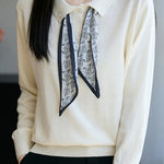 French Fashion Knit Top with Tie - liwisi