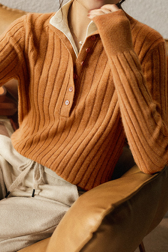 Casual Commuter Double-Layer Double-Breasted Lapel Sweater - liwisi