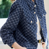 Casual Versatile Printed Denim Jacket