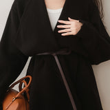 Fashion Casual Notch Lapel Sweater Coat