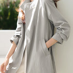 Casual Commuting Simple Loose Long-Sleeve Trench Coat - liwisi
