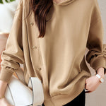 Casual Hooded Solid Color Irregular Patchwork Long-Sleeve Sweatshirt - liwisi
