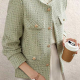 Refined Versatile Retro Tweed Outerwear