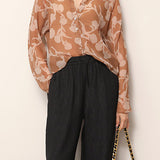 Casual Office V-Neck Printed Shirt