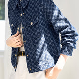 Casual Versatile Printed Denim Jacket